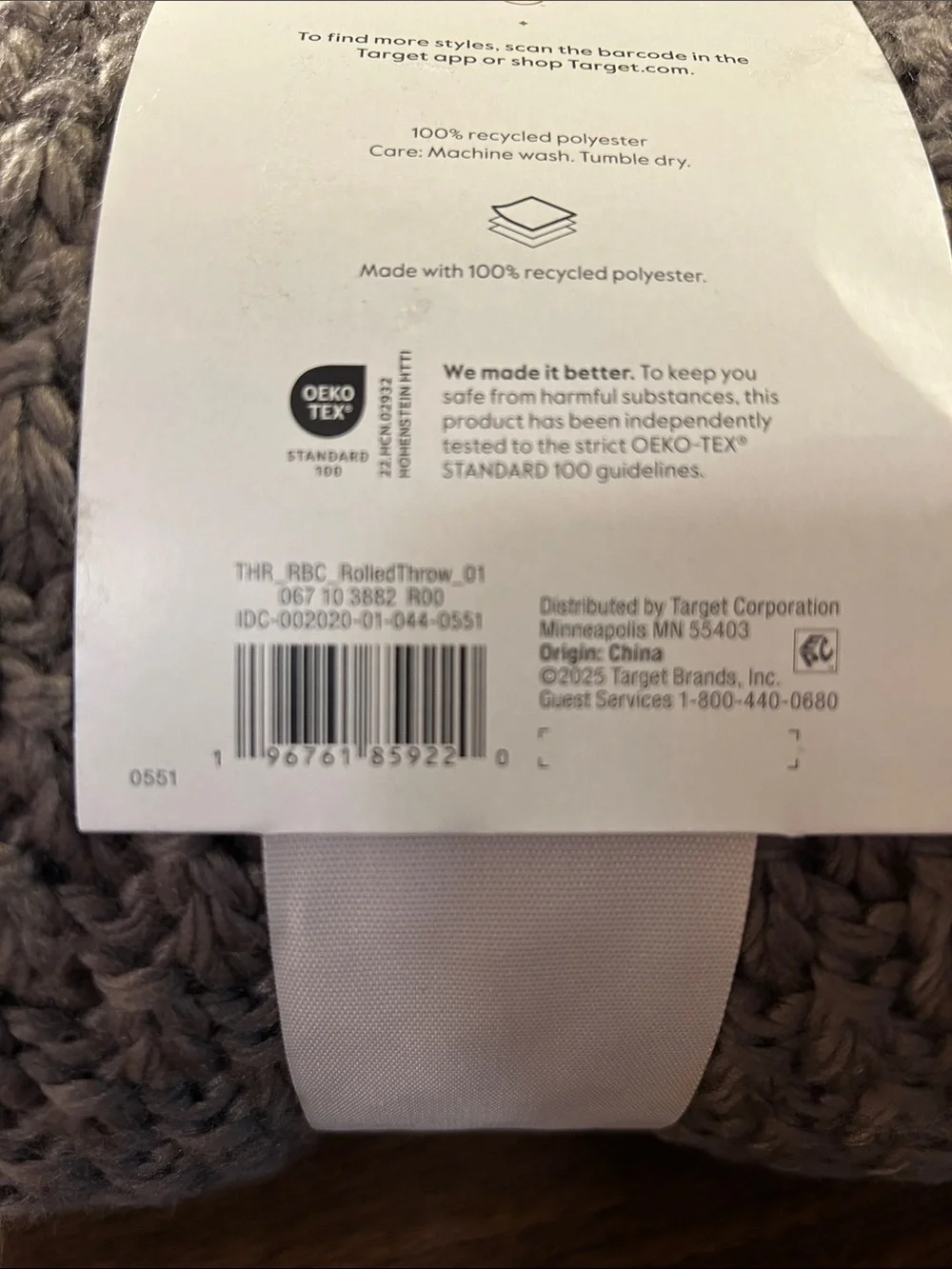 Threshold Oversized Chunky Knit Throw - Gray